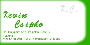 kevin csipko business card