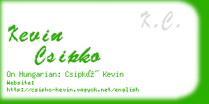 kevin csipko business card